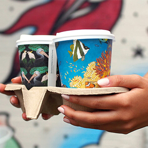 Double Wall Black Compostable Paper Cup 4oz D:2.4in H:2.4in - 25 pcs -  BioandChic
