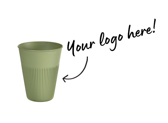 Reusable green ridged coffee takeaway cup